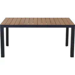 Siena Garden Silva Dining Tisch – Matt Anthrazit & Teak - Gartentisch mit elegantem Design und robuster Bauweise, ideal für gesellige Outdoor-Mahlzeiten. Die kratzfeste HPL-Tischplatte in Teak-Optik ist UV-beständig und wetterfest.
