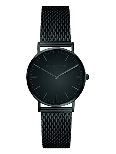 Liebeskind Berlin Armbanduhr LT-0082-MQ IP Black - Elegante Damenuhr mit poliertem Edelstahlgehäuse, kratzunempfindlichem Glas und hochwertigem Mesharmband. Ideal für jeden Anlass, wasserdicht bis 5 ATM und im praktischen Easy-Change-System für schnellen Armbandwechsel.
