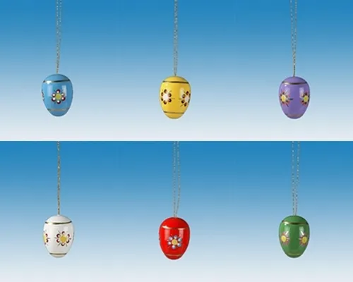 Baumbehang Ostereier Osterschmuck 6-teilig / Eier / handbemalt Größe ca 3 cm NEU