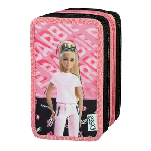 Scooli Tripledecker Schüleretui Barbie - Federmäppchen mit coolem Barbie Design - bietet viel Platz für Stifte und Utensilien, ergonomisch geformt und robust für den Schulalltag.
