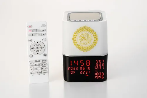 hausleben Tischuhr Mirac Kaaba Azan Uhr - Tischuhren mit Koranübersetzung und HD-Audio, ideal für eine spirituelle Atmosphäre im Zuhause.