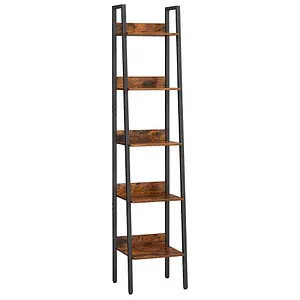 VASAGLE Standregal - Vintagebraun-Schwarz, 170 cm hoch - Standregal im Industrie-Design, ideal für Bücher und Deko, sorgt für stilvolle Ordnung in jedem Raum und ist einfach selbst zu montieren.