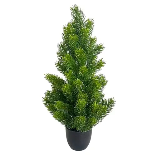 Künstlicher Weihnachtsbaum im Topf – Mini Tannenbaum ca. 45–50 cm – naturgetreue Kunsttanne mit Spritzguss-Trieben – Deko Tanne für Weihnachten