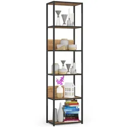 Raumhirsch Furniture Standregal Schwarz, 50x192x32 cm - Modernes Loft-Design - Stilvolles Standregal im industriellen Loft-Stil mit sechs stabilen Ablagen. Ideal für Bücher, Deko und Pflanzen. Robuste Metallkonstruktion für hohe Stabilität und Langlebigkeit. Perfekt für Wohnzimmer, Flur, Büro oder Schlafzimmer.