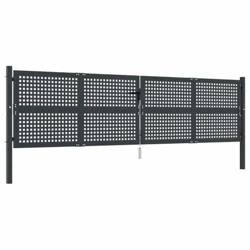 vidaXL Gartentor mit Maschendraht - Flügeltor aus robustem Stahl, abschließbar mit Schloss für hohe Sicherheit und idealen Zugang zu Garten oder Terrasse.