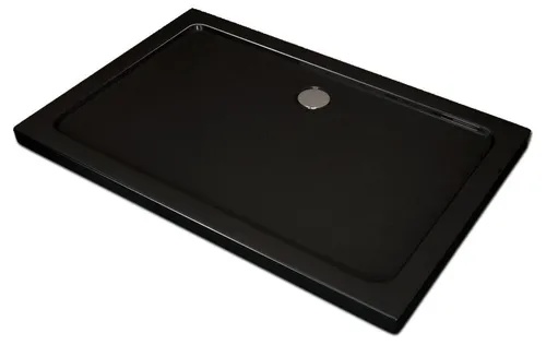 Alphabad Duschwanne 50 mm Duschtasse 160 x 90 cm (schwarz) - Moderne Duschtasse aus robustem Acryl, flach und einfach zu montieren. Ideal für jede Dusche, Abmessungen: 160 x 90 x 5 cm.