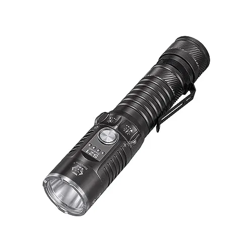 RovyVon S21 High Lumen EDC-Taschenlampe, 3000 Lumen, 400m Wurf-Suchlicht, einfach bedienbarer mechanischer Ratary-Schalter, Magnetfuß, IP68 wasserdicht