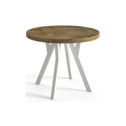 Runder Esszimmertisch OVO - Ausziehbar von 80 cm auf 130 cm - Esstisch in modernem Design, ideal für Familienfeiern oder spontane Abendessen. Mit einer einfachen Handbewegung erweiterbar und stabil, perfekt für kleinere Wohnungen.