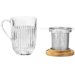La Rochère Teeset Glas Sieb Deckel Ouessant 400 ml - Hochwertige Gläser - Tassen & Untertassen, handgefertigte französische Glaswaren aus der ältesten Glasfabrik Europas, spülmaschinenfest und besonders langlebig.