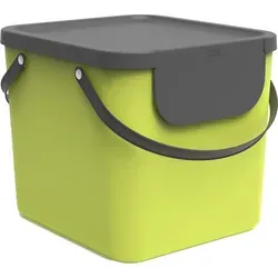 Rotho Mülleimer Albula 40L, Lime - 3er Set - Mülltrennsystem für Küche und Büro, geruchssicher und extra stabil bis 40 kg. Ideal für die Trennung von Abfällen mit ergonomischen Tragegriffen. Platzsparend und stapelbar.