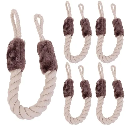 Stück Türkordel Klemmschutz, Baumwolle Türstopper Klinke Klemmschutz Kordel, Türkordel Weiß Türseil Klinke 60cm Türstopper Klinke Kordelfür den Schutz von Schränke Türen und Fensterund Kinder 5