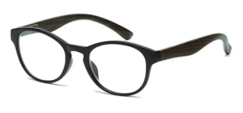 FILTRAL runde Lesebrille in Pantoform/Moderne Lesehilfe aus Kunststoff mit Federbügel/Vollrand in schwarz, +2,50 dpt. F4542766
