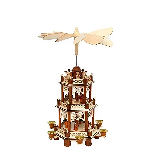 ***Holzpyramide in Natur/braun mit 3 Etagen, L/B/H ca. 19 x 16,5 x 43 cm