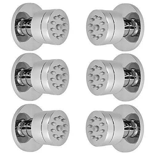 6x Seitenbrause/Köpermassagedüse für Dusche im runden modernen Design
