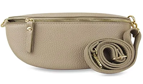 Frentree® Damen Echtleder Bauchtasche - Damen-Schultertaschen aus italienischem Echtleder, mit goldenen Akzenten und praktischer Innentasche für sicheren Stauraum. Ideal für stilbewusste Frauen!