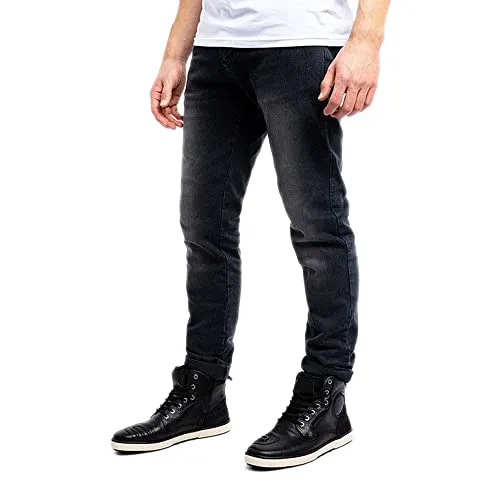 John Doe Taylor Monolayer XTM Motorrad Jeans Herren mit Protektoren - Black 32/36 - Motorradhosen mit XTM Fiber für optimalen Abriebschutz, atmungsaktiv und wasserabweisend, ideal für sicheres und komfortables Fahren.