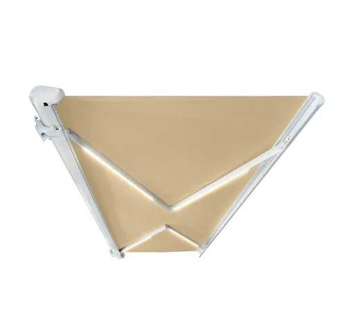 Vollkassettenmarkise mit LED-Beleuchtung in braun von Home Deluxe