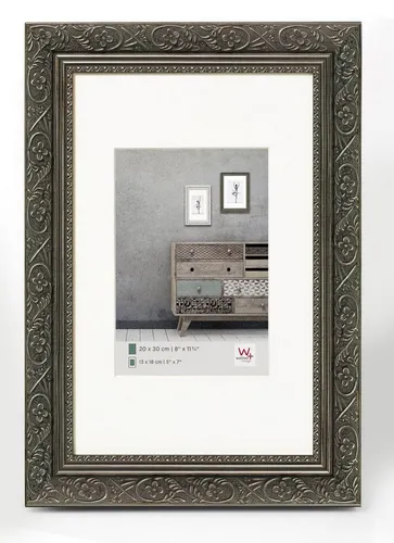 Walther Barock 40x50 CR050D anthrazit - Eleganter Bilderrahmen in anthrazit, ideal für stilvolle Präsentationen von Fotos und Kunstwerken.