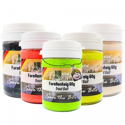 Forellenpaste-Set 60g mit Knoblaucharoma Forellenteig schwimmend Zite Fishing