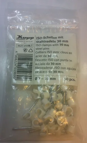 Kopp Nagelschellen Kabelschellen ,Stahlnagel Nagel Schellen 7-10mm 50 Stück weiß