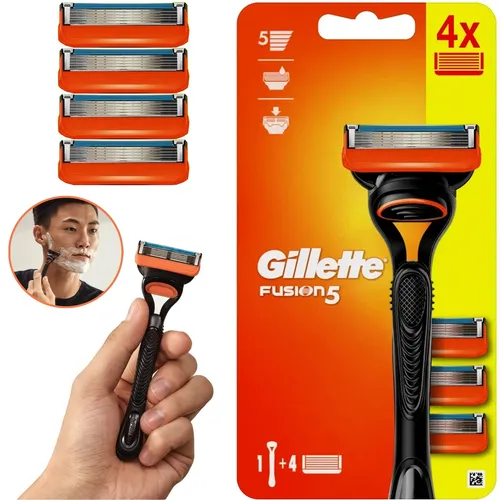 Gillette Fusion5 Herrenrasierer + 4 Klingen Ersatz