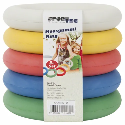 Sport-Tec Moosgummi-Wurfring Set 5 Stück - Schwimmhilfen für Kinder, ideal für Motorikübungen und spielerisches Lernen mit weichen, sicheren Wurfringen.
