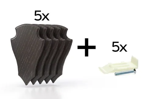 EUROHUNT Rehbockbrett Eiche 2 19x12 dunkel - 5er Set mit Klammern Trophäenbrett