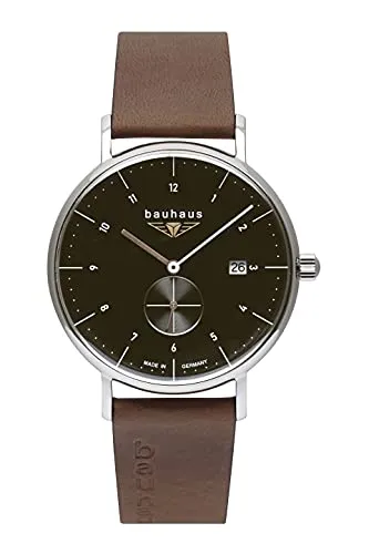 Bauhaus Classic Quarz 2132-2 - Elegante Damenarmbanduhr mit schwarzem Ziffernblatt und Schweizer Quarz-Uhrwerk, ideal für jeden Anlass und wasserdicht bis 5 bar.