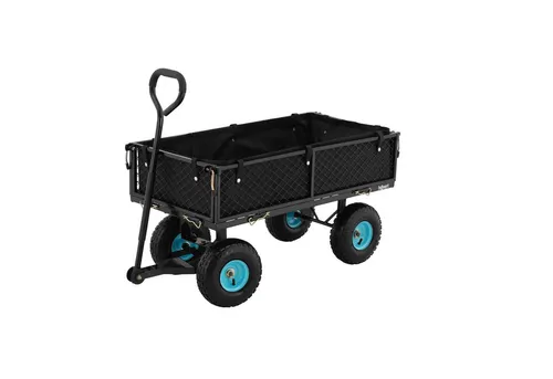 Hillvert HT-Twin 300 Bollerwagen – Faltbarer Handwagen für bis zu 300 kg - Bollerwagen mit hoher Tragfähigkeit, faltbar für einfache Lagerung und vier wendigen Gummirädern für mühelosen Transport im Garten oder beim Ausflug.