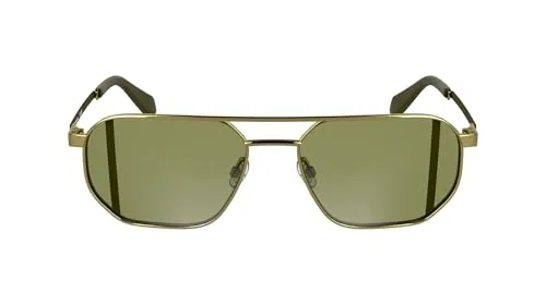 CALVIN KLEIN JEANS CKJ25202S Sonnenbrille - Sportbrille in Matte Gold, kühne rechteckige Form mit doppeltem Metallsteg und Möglichkeit zur Montage von Korrekturgläsern für optimalen Tragekomfort.