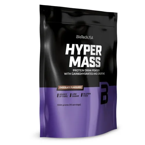 BioTech USA Hyper Mass 1000 g - Salted Caramel - Protein Shake zur Unterstützung des Muskelaufbaus, reich an Kohlenhydraten und ideal für intensives Training.