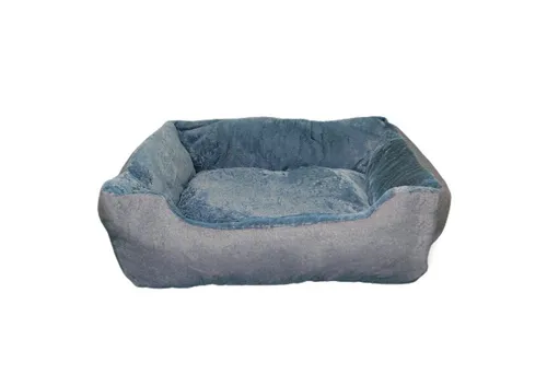 Defactoshop Tierbett Hundebett in Leinenoptik, grau, 75 cm x 90 cm - Stylisches Hundebett mit erhöhten Rändern für optimalen Komfort. Rutschfester Boden und hochwertige PP-Füllung bieten Sicherheit und Unterstützung für Ihren Vierbeiner.