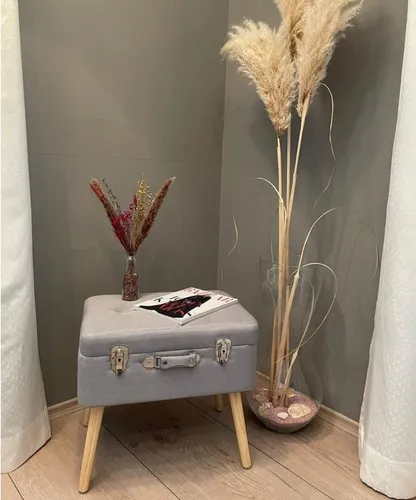 Sweety-Toys Hocker Happy Home Company 13166 Hocker grau mit Staufach im Kofferdesign