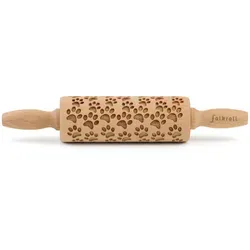 Folkroll Motiv-Teigrolle, Natur, Holz, Buche, 4.5x4.5x23 cm, nachhaltig, nachwachsender Rohstoff, Backen, Backhelfer, Nudelholz