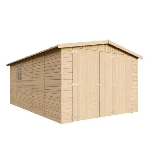 Produktbild TIMBELA Holzgarage M101 15 m² mit Fenster