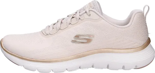 Skechers Damen Sneaker FLEX APPEAL 5.0-ELEGANT GLOW, beige, Gr. 42 - Modische Sneaker für Damen mit flacher Laufsohle aus weichem Polyurethan, die Gelenke schont und optimalen Komfort bietet.