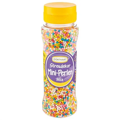 BackDecor Streudekor bunter Mini-Perlen-Mix, in der 115g Dose, feinste Perlen aus Zucker, ideal geeignet für Kuchen, Cupcakes, Eisbecher, Desserts und Cookies