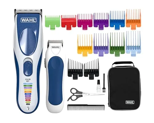 Wahl Color Pro Cordless Haarschneider - Haarscherer für Anfänger, mit selbstschärfender Klinge und 8 farbcodierten Kämmen für präzise Ergebnisse.