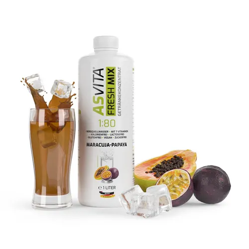  ASVita Fresh Mix 1:80 - 1L Getränkesirup - Maracuja-Papaya 14,99 EUR/l