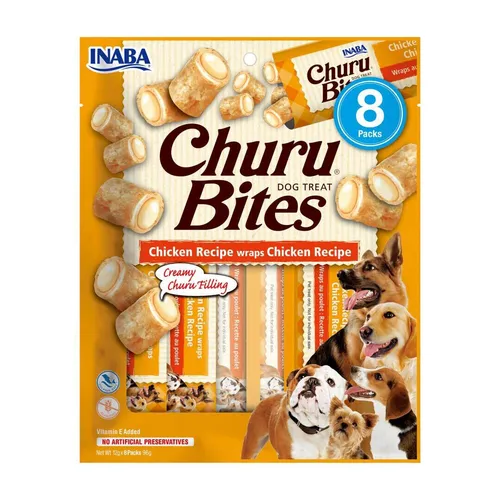 Inaba Dog Churu Bites Hähnchen Wraps 8x12g Leckerli für Hunde mit Hähnchen