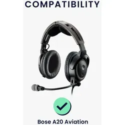 kwmobile 2x Ohr Polster für Bose A20 Aviation Headset Ohrpolster - Ersatz Ohrpolster - Kopfhörer Ersatzteile - Kopfhörer Ersatzpolster für Over... - Schwarz