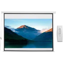 HOMCOM Motorisierte Leinwand mit Fernbedienung - Heimkino für Wohnzimmer - Beamer-Leinwand für beeindruckendes Seherlebnis, ideal für Filmabende oder Präsentationen. Mit Fernbedienung für bequemes Ein- und Ausfahren bis 30 m. Strapazierfähiger Stoff und stabiler Metallrahmen sorgen für Langlebigkeit.