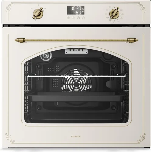 Klarstein Victoria Pyro Einbaubackofen 60 cm – 76L, Retro Design, Pyrolyse, 11 Funktionen