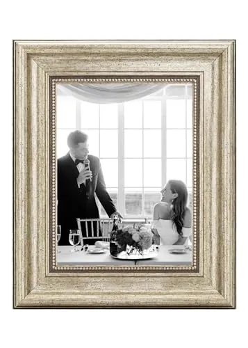 CABBEL Bilderrahmen 13x18 cm Silber – Barock Vintage Rahmen im Antik Look für Poster, Fotos & Urkunden – Mit bruchsicherem Acrylglas – Dekorativ & Elegant – Perfekt für Wohnzimmer, Büro oder Galerie