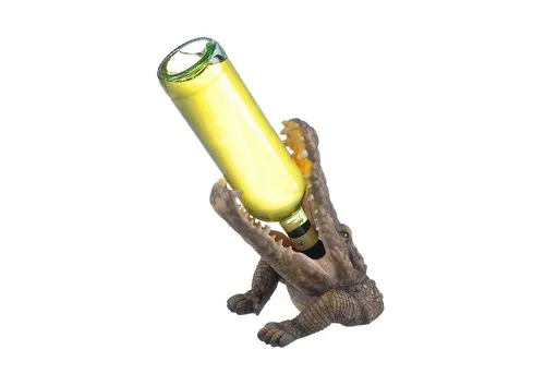 HTI-Living Weinflaschenhalter Flaschenhalter Krokodil, (1-St), Flaschenständer Geschenkidee Weinliebhaber Animal