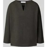 Rich & Royal Sweatshirt mit 3/4-Arm und Tunika-Kragen in Anthrazit, Größe S