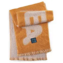 Codello Schal mit Label-Patch und Fransen in Orange - Schal für Damen, stilvoll mit Fransen und Label-Patch, bietet angenehme Wärme und vielfältige Tragemöglichkeiten für kühle Tage.
