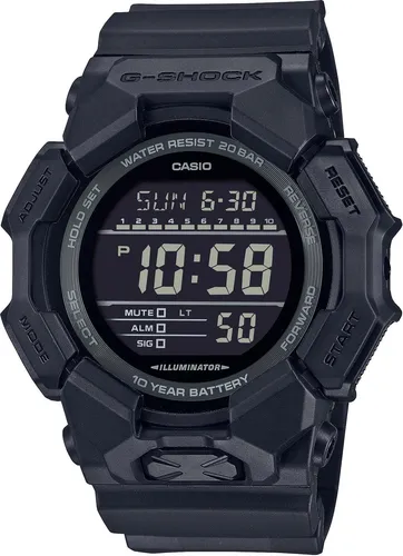 Casio G-Shock Herren Uhr GD-010-1A1ER - Schwarz - Chronograph mit stoßfester Carbon Core Guard Struktur, digitale Zeitanzeige und 20 ATM wasserdicht - ideal für aktive Männer, die Stil und Funktionalität schätzen.