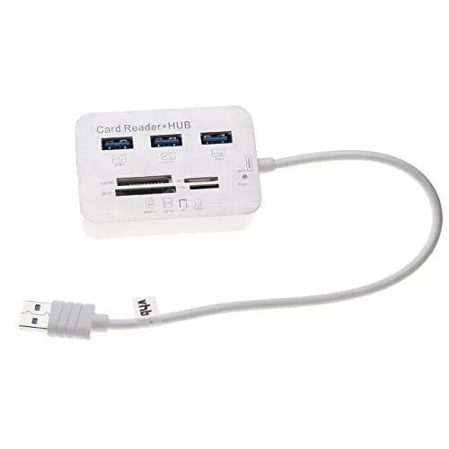 vhbw SD Kartenleser USB Hub für Speicherkarten, Smartphone, PC u.v.m.