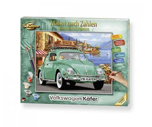 Schipper Malen-nach-Zahlen Premium Volkswagen Käfer - Kreatives Malset für Erwachsene ab 14 Jahren, enthält 36 Acrylfarben, stabile Maltafel (40 x 50 cm) und sorgt für einen Öl auf Leinwand Effekt.